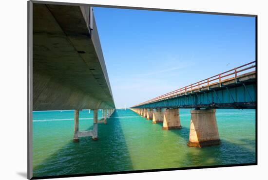 Bridges Going to Infinity. Seven Mile Bridge in Key West Florida-Fotomak-Mounted Photographic Print