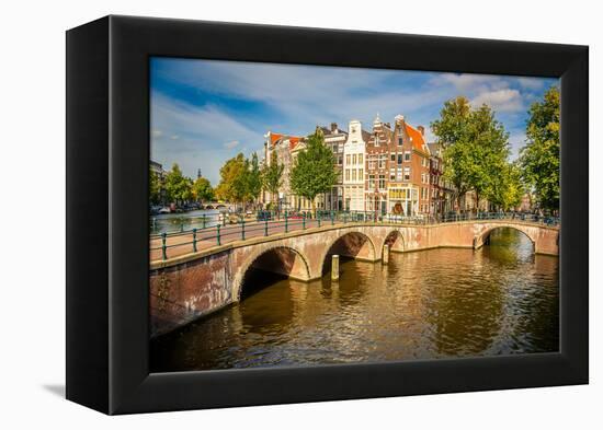 Bridges over Canals in Amsterdam-sborisov-Framed Premier Image Canvas