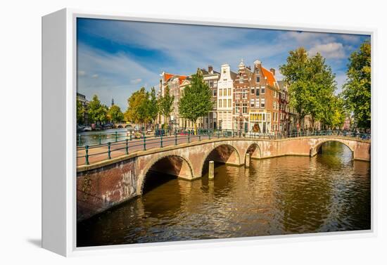 Bridges over Canals in Amsterdam-sborisov-Framed Premier Image Canvas