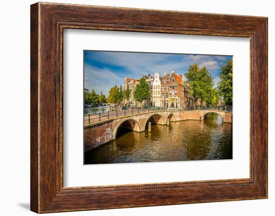 Bridges over Canals in Amsterdam-sborisov-Framed Photographic Print