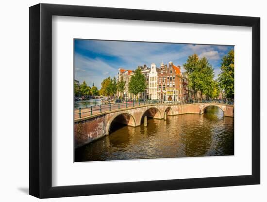 Bridges over Canals in Amsterdam-sborisov-Framed Photographic Print