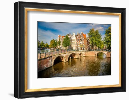 Bridges over Canals in Amsterdam-sborisov-Framed Photographic Print