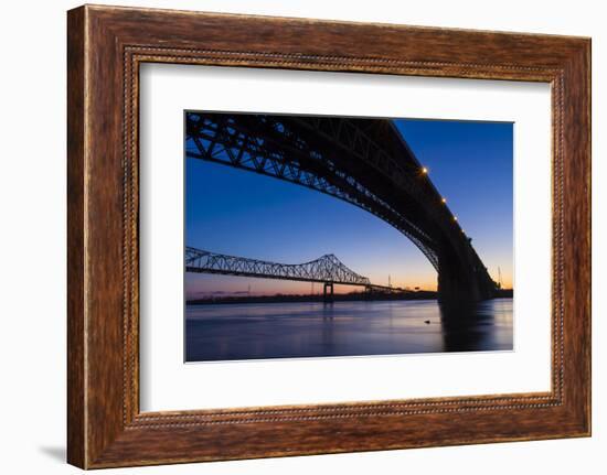 Bridges over the Mississippi River at Dawn in St. Louis, Missouri-Jerry & Marcy Monkman-Framed Photographic Print