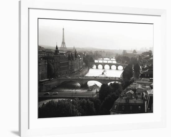 Bridges over the Seine river, Paris-Michel Setboun-Framed Art Print