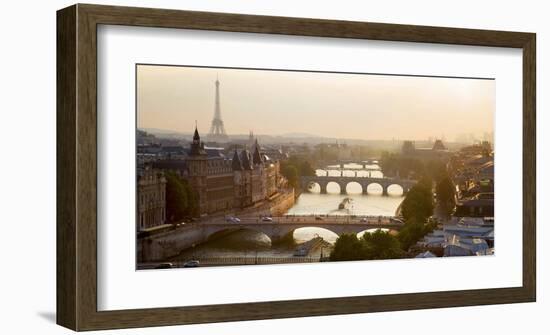 Bridges over the Seine river, Paris-Michel Setboun-Framed Art Print