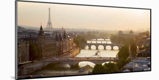 Bridges over the Seine river, Paris-Michel Setboun-Mounted Art Print