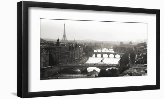 Bridges over the Seine river, Paris-Michel Setboun-Framed Art Print