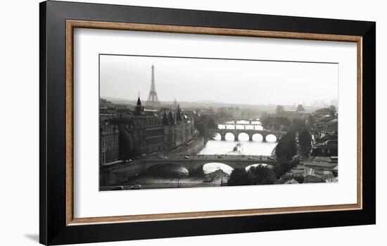 Bridges over the Seine river, Paris-Michel Setboun-Framed Art Print