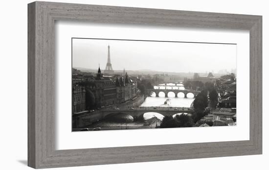 Bridges over the Seine river, Paris-Michel Setboun-Framed Art Print