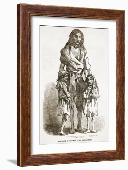 Bridget O'Donnel and Children, from 'The Illustrated London News', 1849 (Engraving)-English-Framed Giclee Print