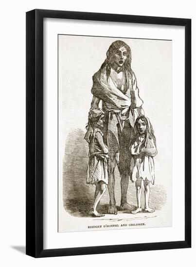 Bridget O'Donnel and Children, from 'The Illustrated London News', 1849 (Engraving)-English-Framed Giclee Print