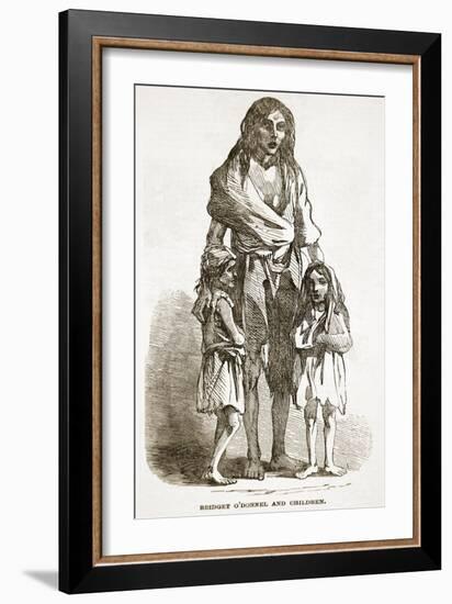 Bridget O'Donnel and Children, from 'The Illustrated London News', 1849 (Engraving)-English-Framed Giclee Print