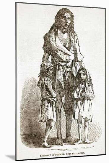 Bridget O'Donnel and Children, from 'The Illustrated London News', 1849 (Engraving)-English-Mounted Giclee Print