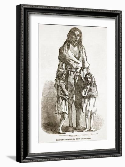 Bridget O'Donnel and Children, from 'The Illustrated London News', 1849 (Engraving)-English-Framed Giclee Print