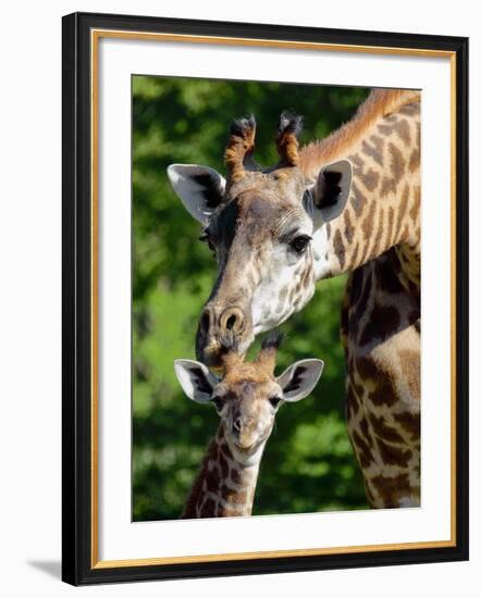Bridgit and Her 3-Week Old Son Mac--Framed Photographic Print