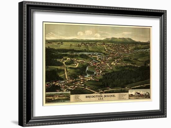 Bridgton, Maine - Panoramic Map-Lantern Press-Framed Art Print