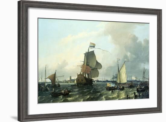 "Brielle" William III, Embarkation to England,1688-Ludolf Backhuysen-Framed Giclee Print