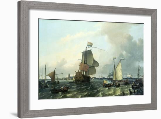 "Brielle" William III, Embarkation to England,1688-Ludolf Backhuysen-Framed Giclee Print