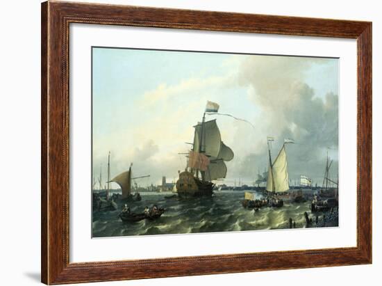 "Brielle" William III, Embarkation to England,1688-Ludolf Backhuysen-Framed Giclee Print