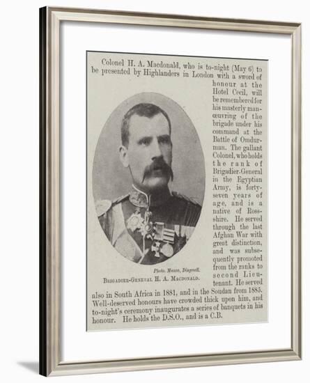 Brigadier-General H a Macdonald-null-Framed Giclee Print