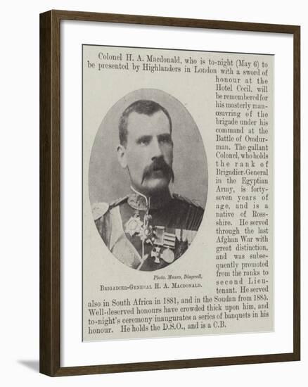 Brigadier-General H a Macdonald-null-Framed Giclee Print