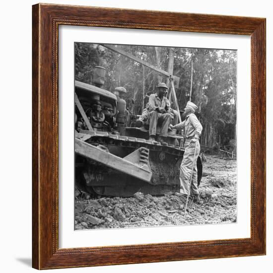 Brigadier General Lewis a Pick Speaks to Sgt William a King, Ledo Road, Burma, July 1944-Bernard Hoffman-Framed Photographic Print