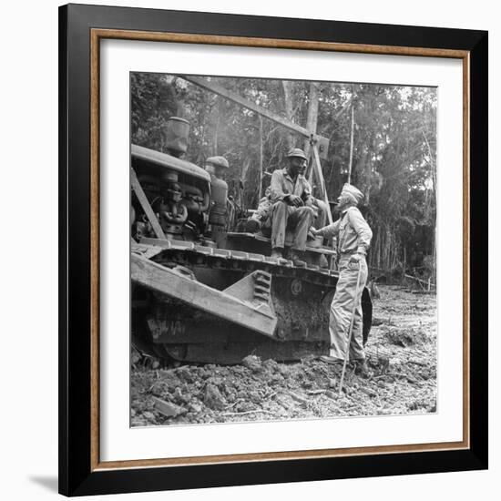 Brigadier General Lewis a Pick Speaks to Sgt William a King, Ledo Road, Burma, July 1944-Bernard Hoffman-Framed Photographic Print