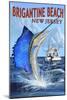 Brigantine Beach, New Jersey - Sailfish Deep Sea Fishing-Lantern Press-Mounted Art Print