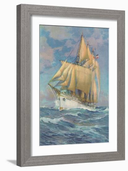 Brigantine Sailing Ship-null-Framed Premium Giclee Print