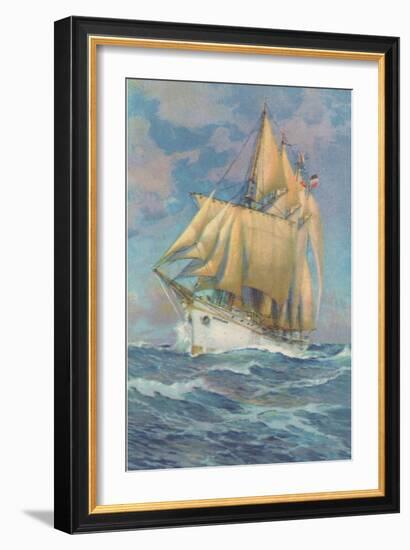 Brigantine Sailing Ship-null-Framed Premium Giclee Print