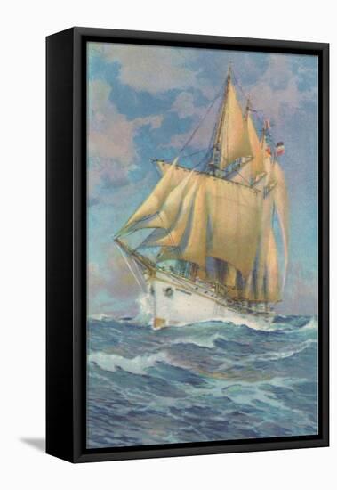 Brigantine Sailing Ship-null-Framed Stretched Canvas