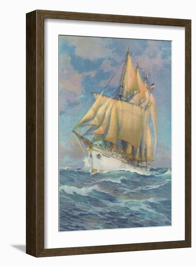 Brigantine Sailing Ship-null-Framed Art Print