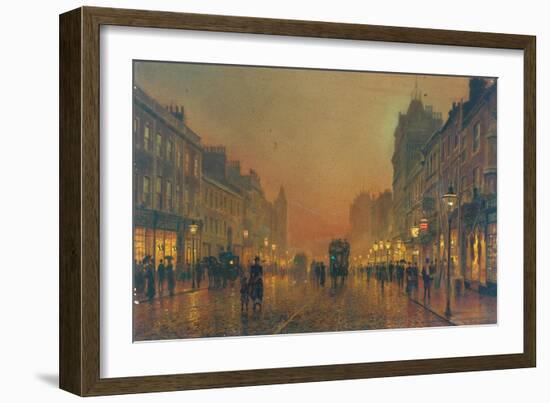 Briggate, Leeds, 1891-John Atkinson Grimshaw-Framed Giclee Print