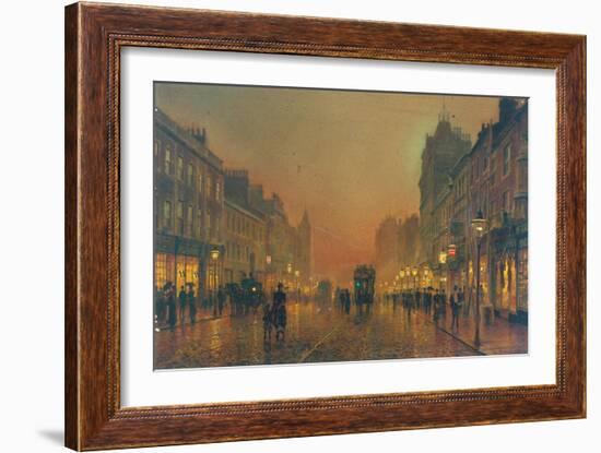 Briggate, Leeds, 1891-John Atkinson Grimshaw-Framed Giclee Print