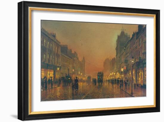 Briggate, Leeds, 1891-John Atkinson Grimshaw-Framed Giclee Print