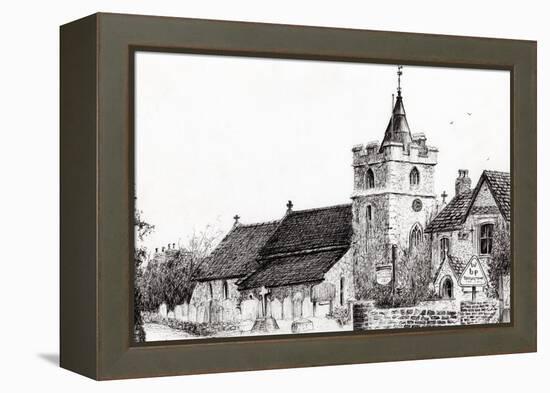 Brighstone Church I.O.W., 2008-Vincent Alexander Booth-Framed Premier Image Canvas