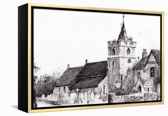 Brighstone Church I.O.W., 2008-Vincent Alexander Booth-Framed Premier Image Canvas