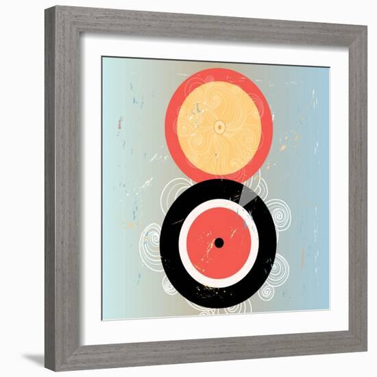 Bright Abstract Background with Plates on Aged Background-Tanor-Framed Art Print