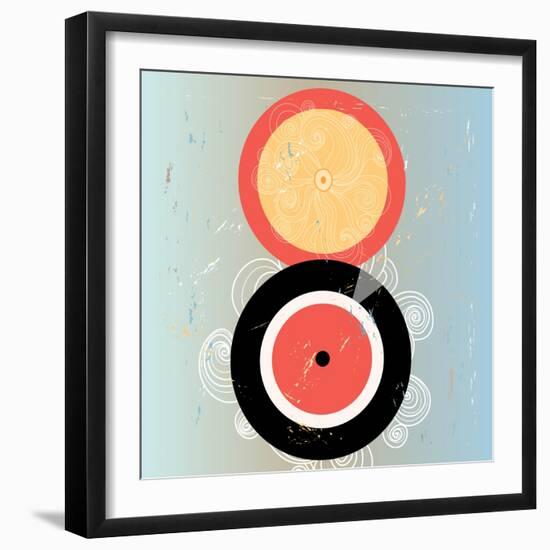 Bright Abstract Background with Plates on Aged Background-Tanor-Framed Art Print