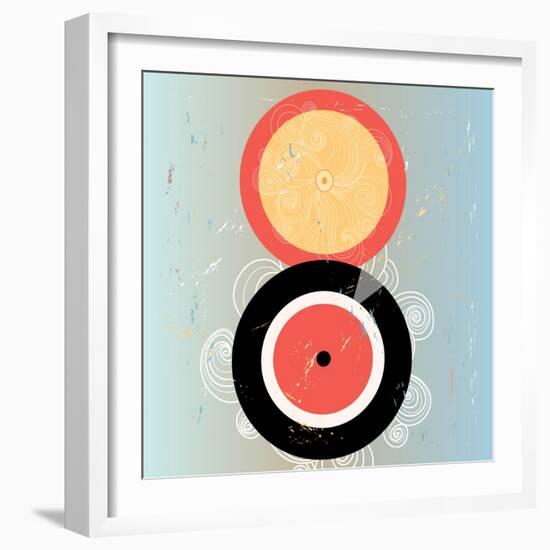 Bright Abstract Background with Plates on Aged Background-Tanor-Framed Art Print