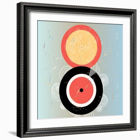 Bright Abstract Background with Plates on Aged Background-Tanor-Framed Art Print