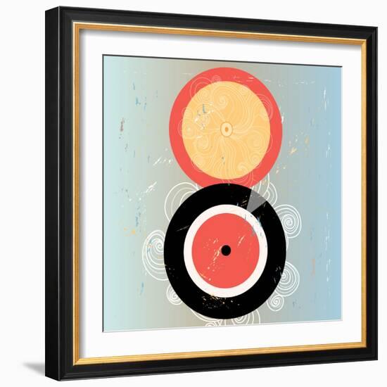 Bright Abstract Background with Plates on Aged Background-Tanor-Framed Art Print