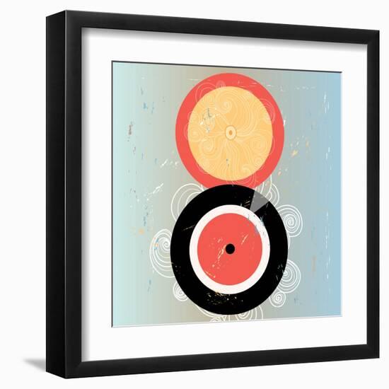 Bright Abstract Background with Plates on Aged Background-Tanor-Framed Art Print