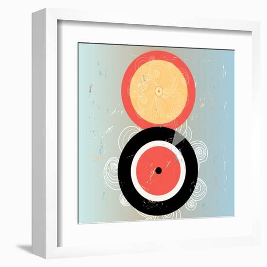 Bright Abstract Background with Plates on Aged Background-Tanor-Framed Art Print