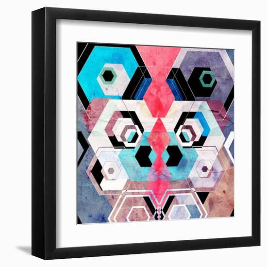 Bright Abstract Geometric Background-Tanor-Framed Art Print