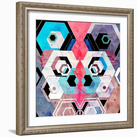 Bright Abstract Geometric Background-Tanor-Framed Art Print