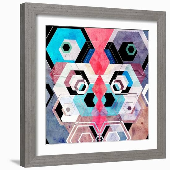 Bright Abstract Geometric Background-Tanor-Framed Art Print