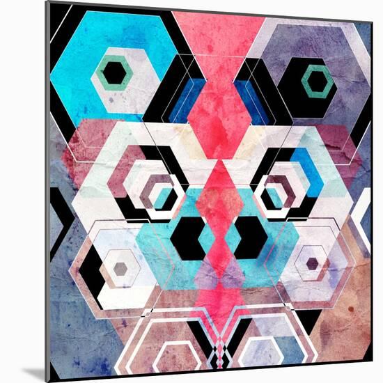 Bright Abstract Geometric Background-Tanor-Mounted Art Print