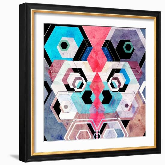 Bright Abstract Geometric Background-Tanor-Framed Art Print