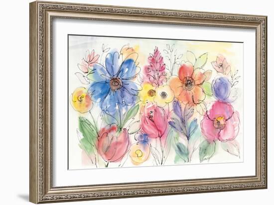 Bright Aquarelle Flowers-Silvia Vassileva-Framed Premium Giclee Print
